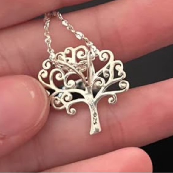 Sterling silver TREE OF LIFE necklace. SS. Stamped - Picture 4 of 6